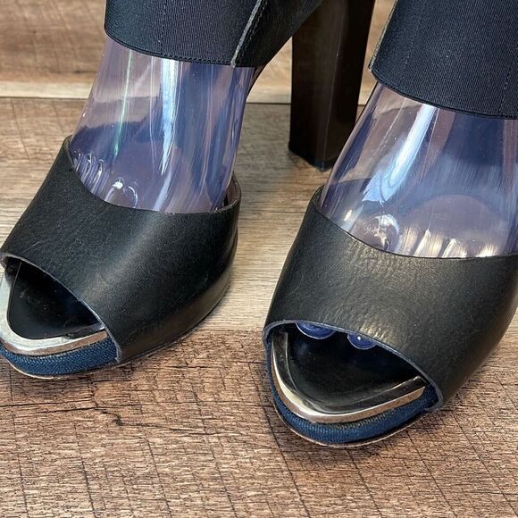 Marni Womens Block High‎ Heel Slingback Platform Sandals Black Size 37.5/7 - Picture 6 of 13